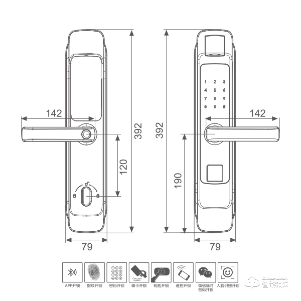 福樂門智能鎖 F-Z1202直板智能鎖