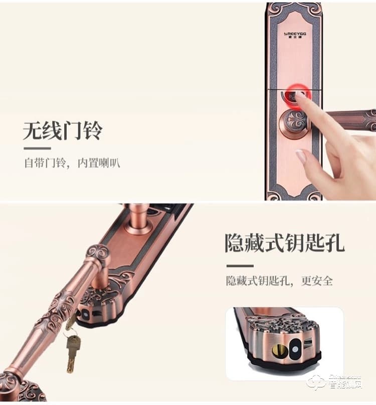 索立捷智能鎖 S-128防盜門歐式半自動(dòng)別墅門指紋智能鎖