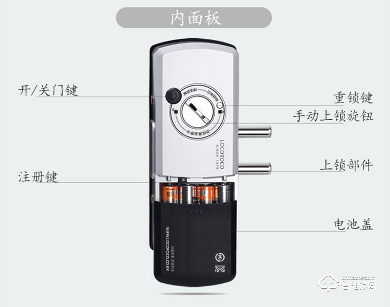 樂扣樂扣智能鎖  LR-325S-GL-CL玻璃門鎖指紋鎖密碼鎖