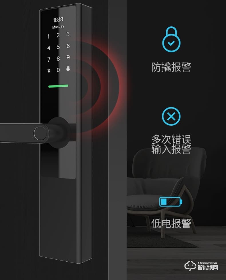 云訊智能鎖 M1H家用防盜門智能鎖電子密碼鎖