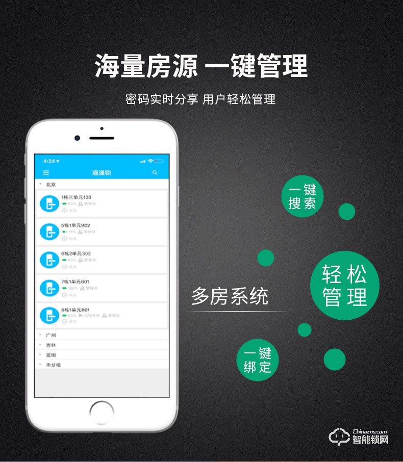 云訊智能鎖 H3智能防盜門出租房遠程鎖