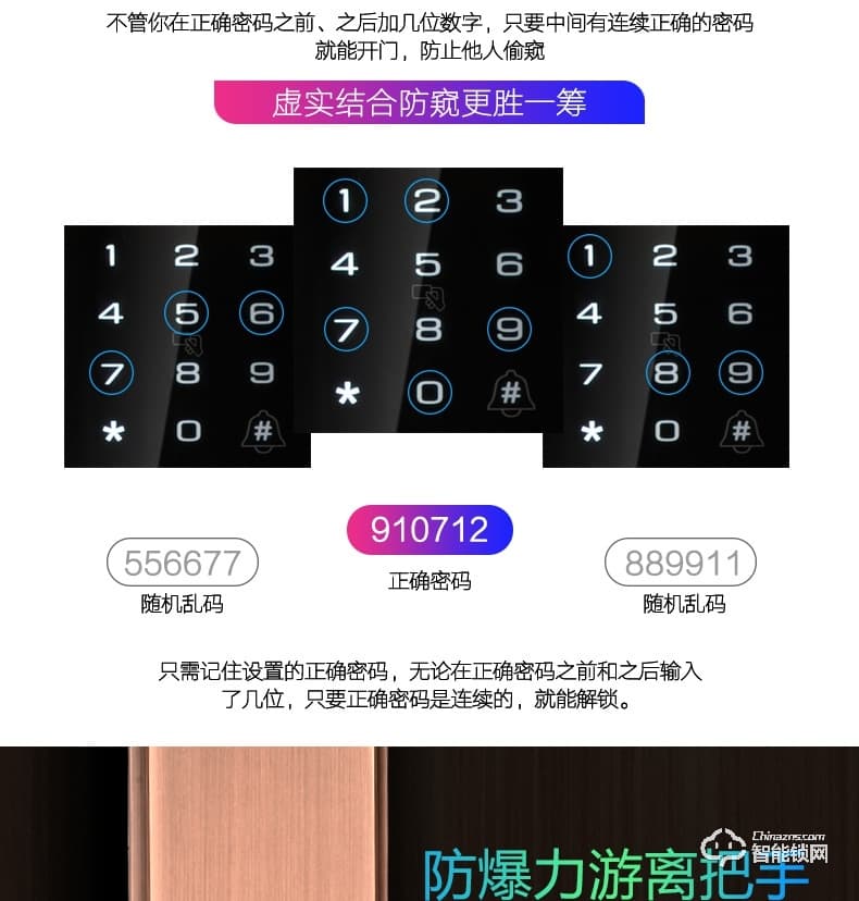 比利熊智能鎖 815全自動(dòng)下滑蓋智能鎖