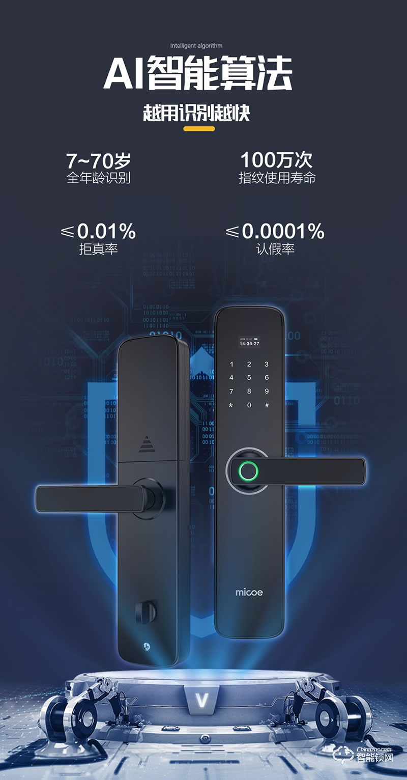 四季沐歌智能鎖 ZNS05防盜電子智能密碼鎖