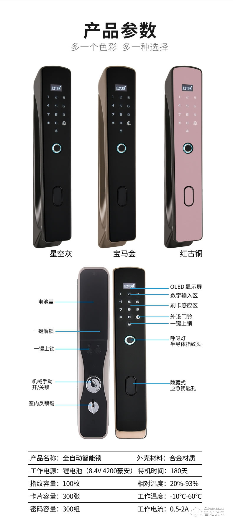 司浦特智能鎖 家用防盜門智能電子鎖