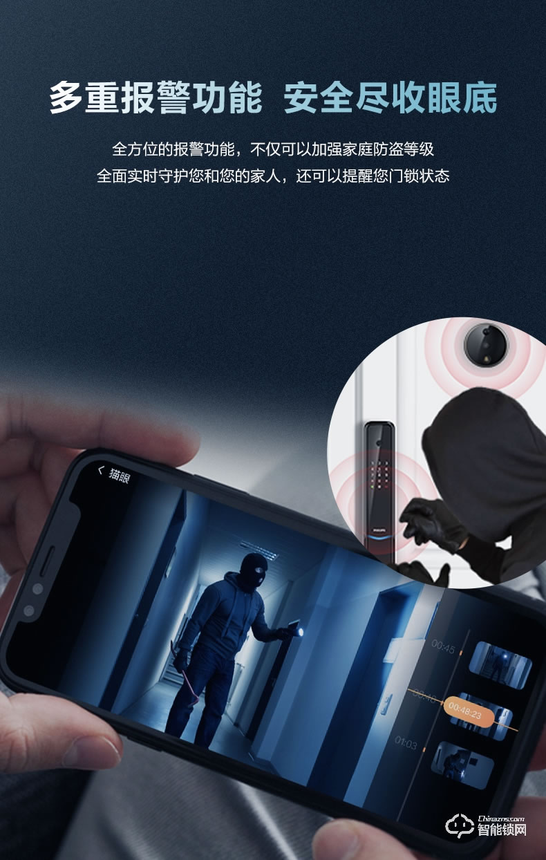 飛利浦智能鎖 9300全自動(dòng)推拉式智能鎖