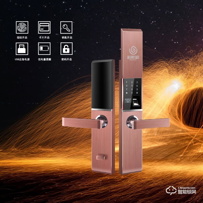 柏斯格智能鎖 Z6自動(dòng)滑蓋指紋密碼鎖電子鎖