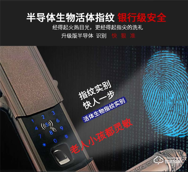 孚睿智能鎖 歐式別墅雙開門對(duì)開門指紋鎖