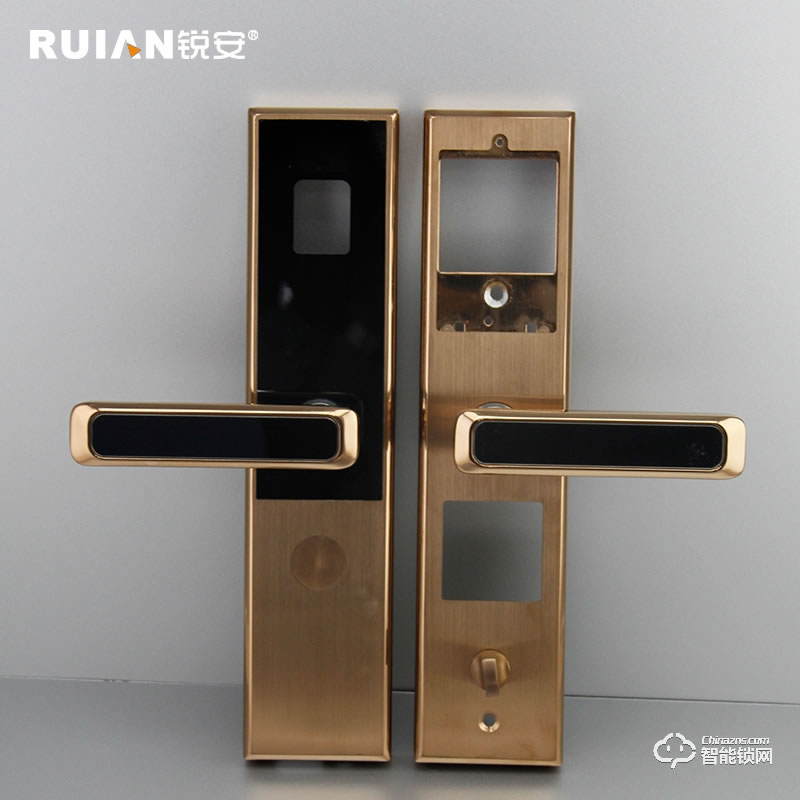 銳安 SUS304不銹鋼玫瑰金電子智能鎖面板