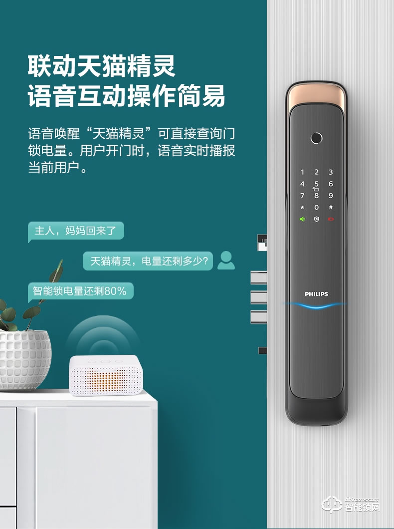 飛利浦智能鎖 DDL703K家用入戶門木門密碼鎖