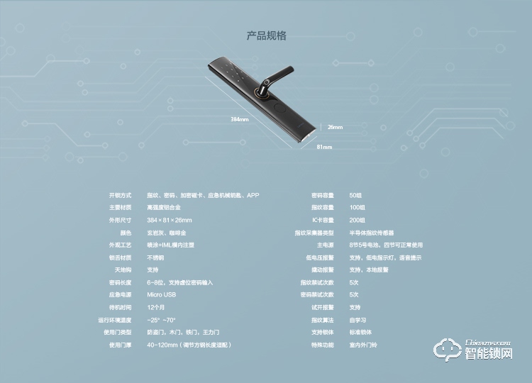 聯(lián)想智能鎖 U1家用防盜智能指紋密碼鎖