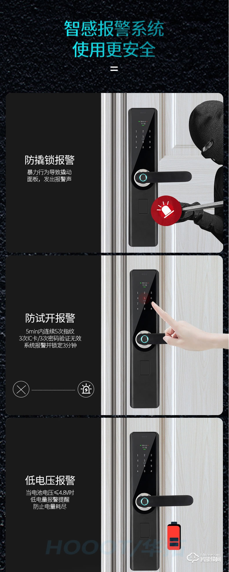 華拓智能鎖 T100X全自動一握開指紋鎖