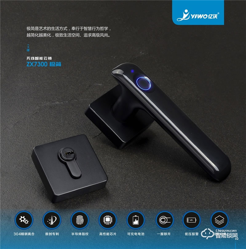 中沃智能鎖 7300分體鎖房門感應鎖