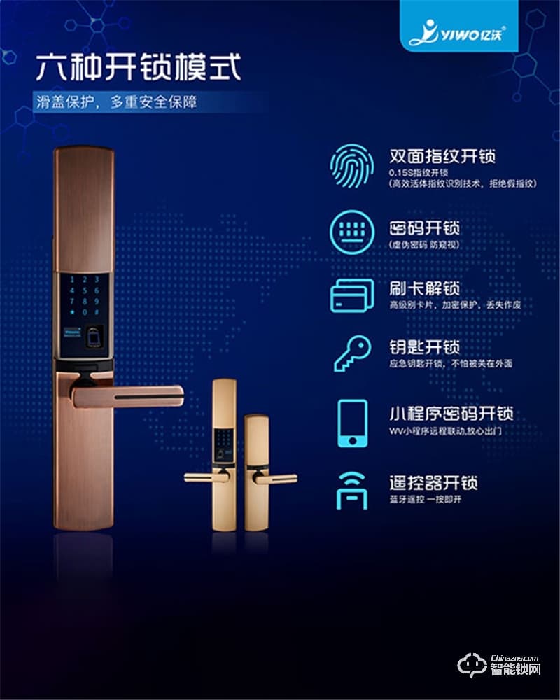 中沃智能鎖 6600家用防盜門電子鎖