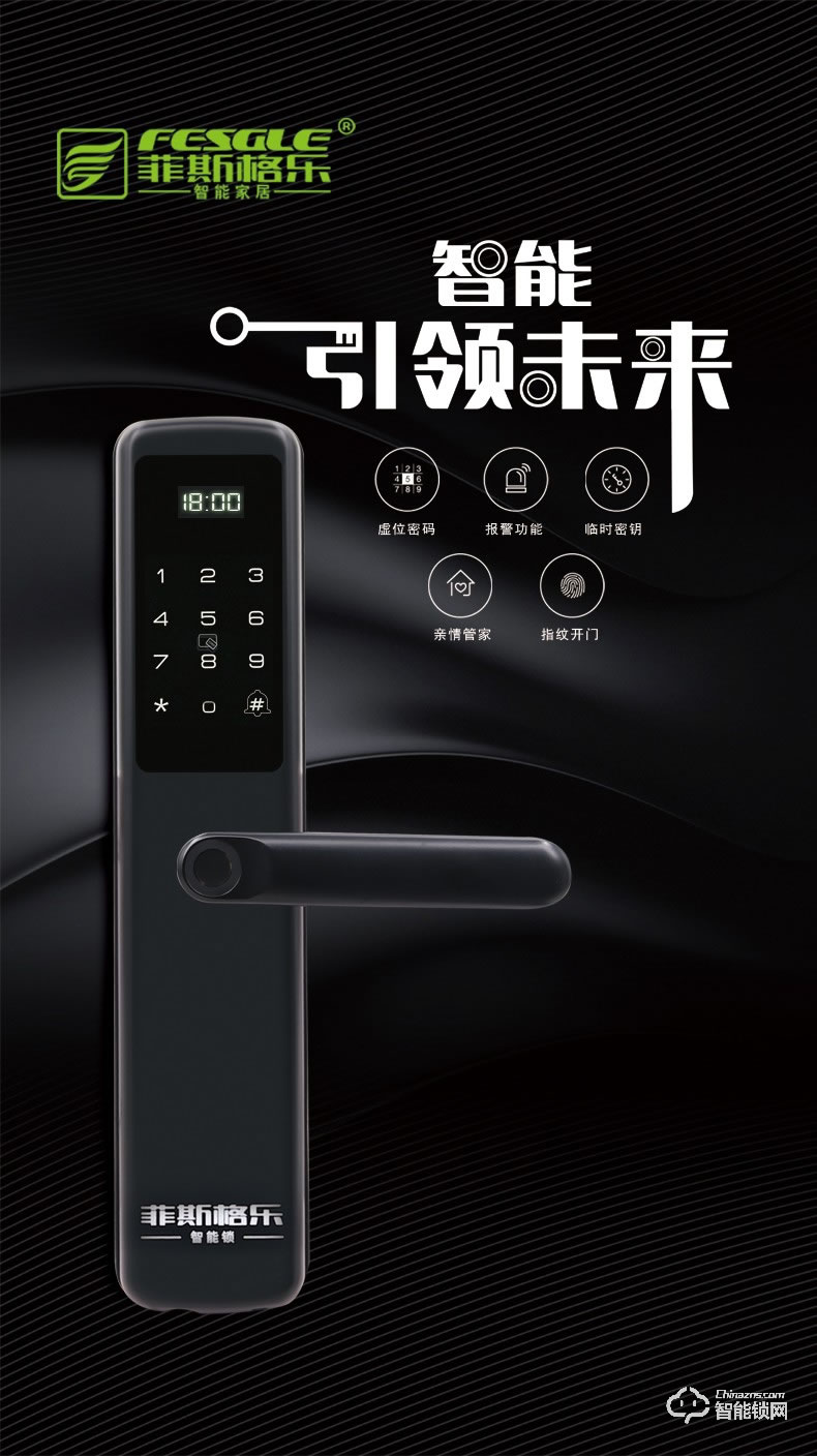 菲斯格樂智能鎖 6851家用防盜門智能門鎖