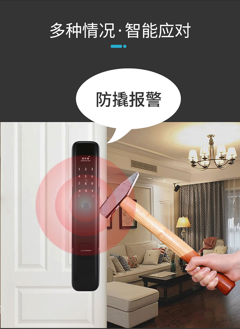 迪華曼智能鎖 S210全自動電子貓眼隱藏鎖指紋鎖