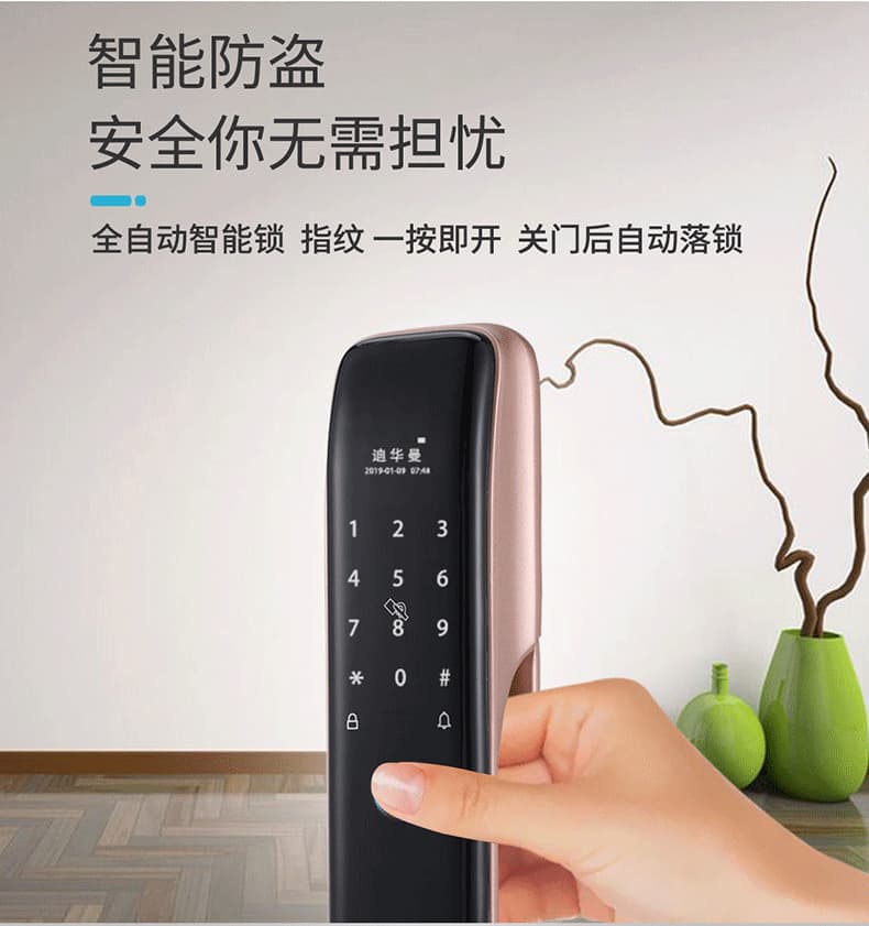 迪華曼智能鎖 家用防盜門全自動密碼鎖