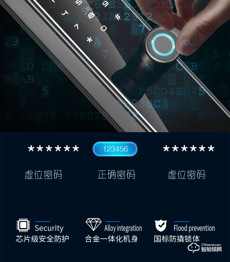艾迪亞克智能鎖 A1全自動人臉識別指紋鎖