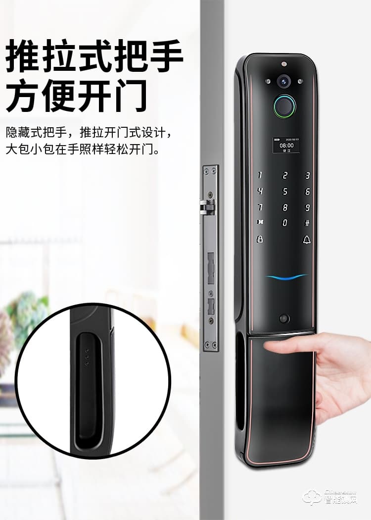 健漢智能鎖 家用防盜門可視貓眼鎖