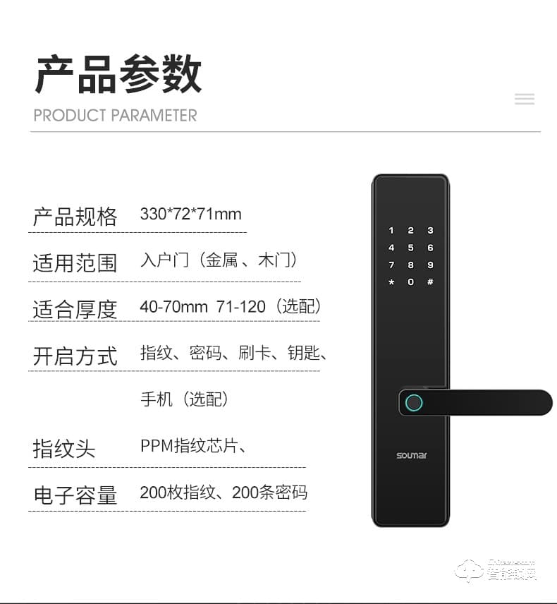 碩瑪智能鎖 S08家用防盜門(mén)感應(yīng)磁卡鎖