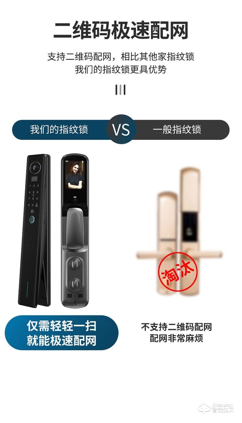 魅指智能鎖A8 3D人臉識別貓眼全自動鎖 