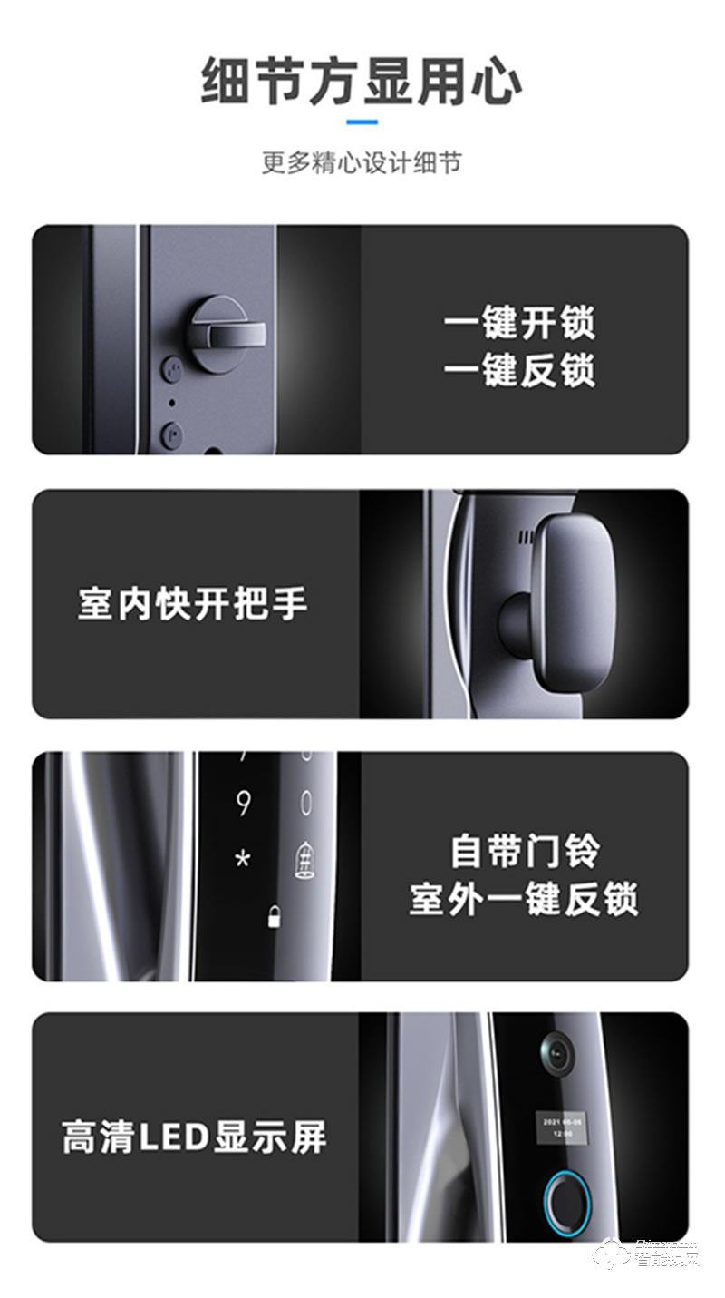 洛克曼X15自帶高清貓眼 自動抓拍自動反鎖