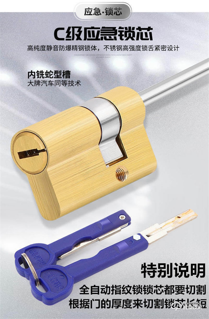 洛克曼S12-2智能鎖3D人臉識(shí)別 超C級(jí)鎖芯