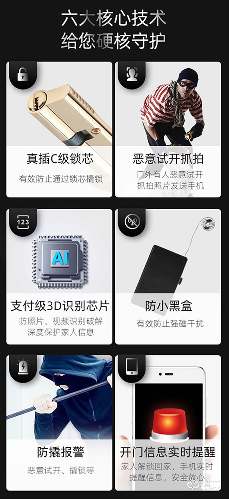 洛克曼S15-2智能鎖3D人臉識別 手機APP遠程抓拍