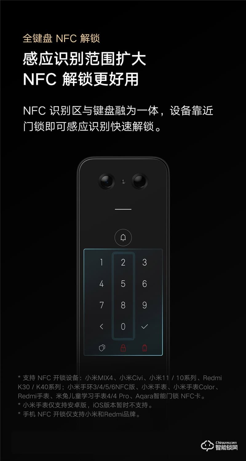 小米全自動智能門鎖 Pro 家用防盜門密碼鎖智能門鎖可視貓眼電子門鎖