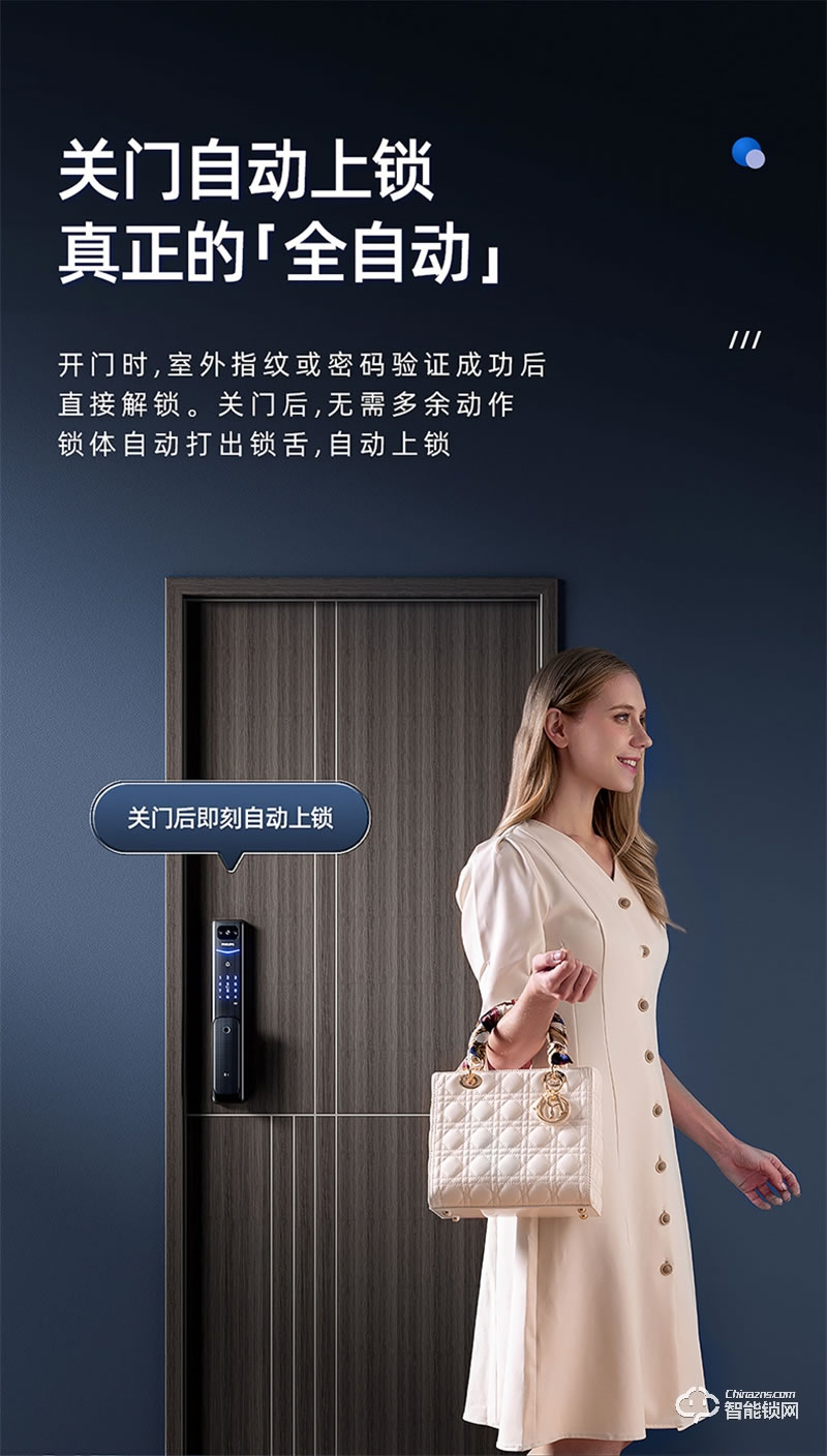 飛利浦智能鎖Alpha-VP 可視貓眼帶屏家用防盜指紋密碼鎖