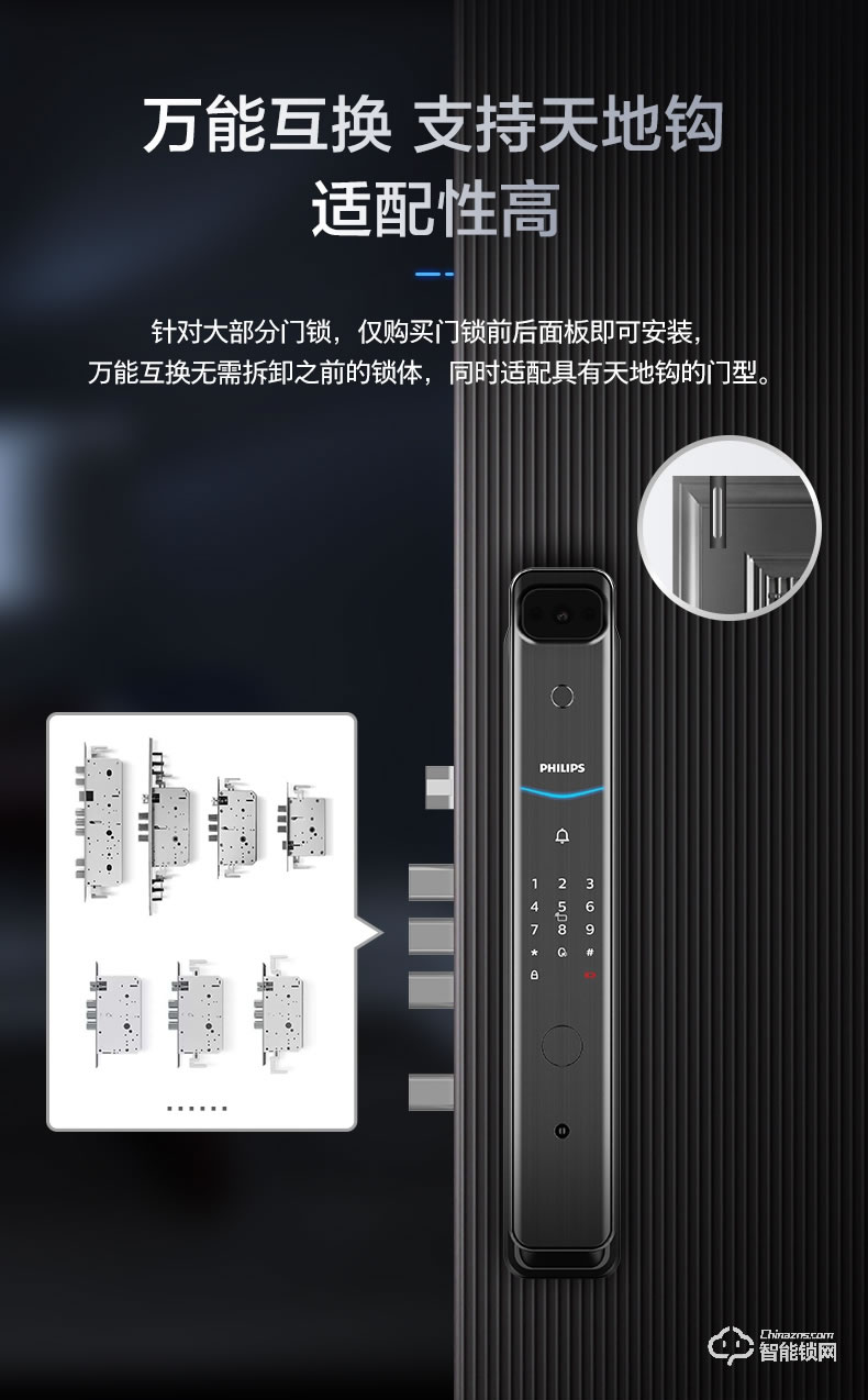 飛利浦智能鎖DDL708-V 貓眼視頻鎖全自動指紋鎖