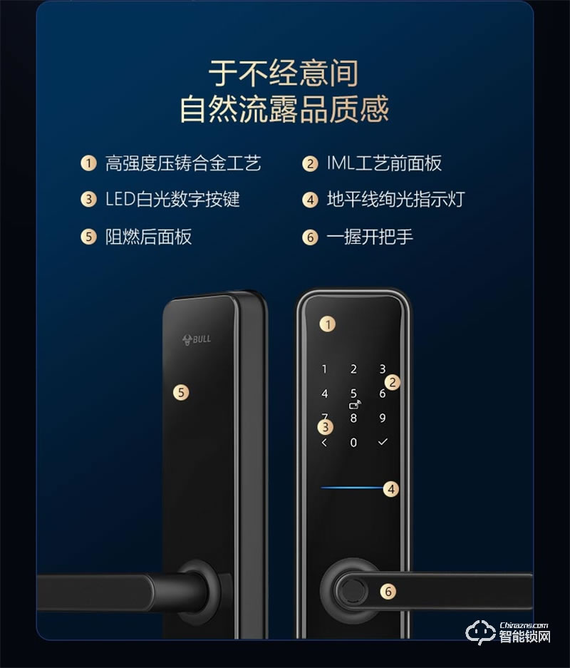 公牛指紋鎖GNK-EZ02 家用智能鎖密碼鎖電子鎖
