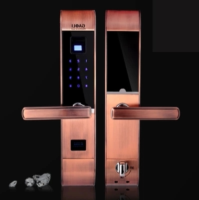 高利智能鎖 純銅遙控指紋鎖磁卡感應(yīng)離線密碼鎖