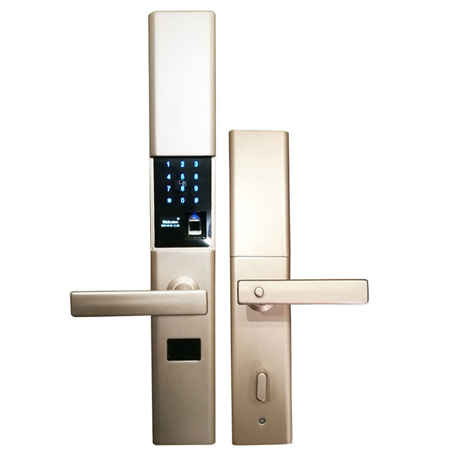 黑將軍指紋鎖 防貓眼設計家庭大門鎖 APP滑蓋半導體指紋鎖