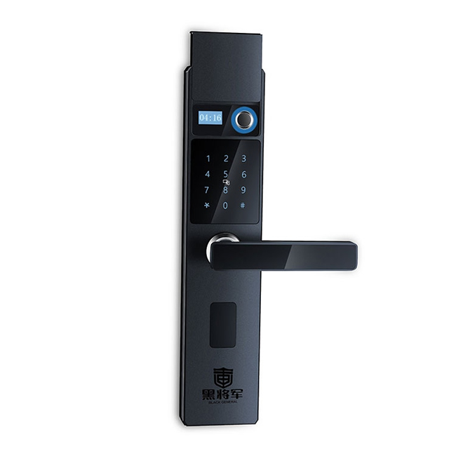 黑將軍指紋鎖 滑蓋超薄指紋鎖 密碼磁卡感應智能鎖