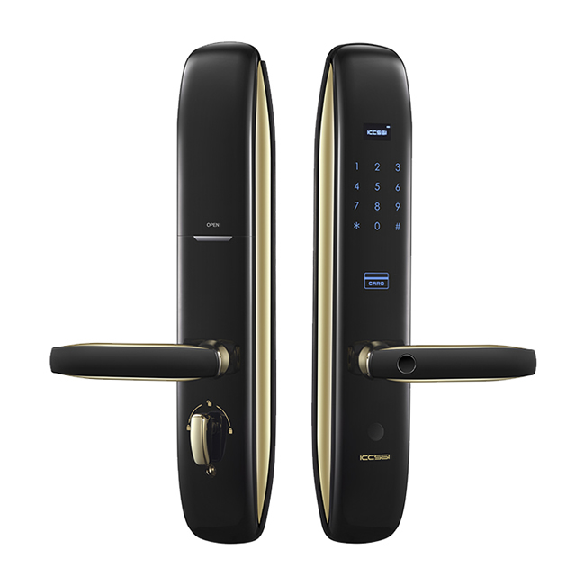 艾棲指紋鎖 家用防盜智能鎖 電子純銅門鎖