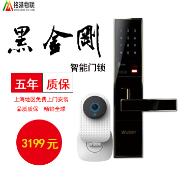 銘港物聯(lián)智能鎖 黑金剛智能指紋密碼門鎖套餐