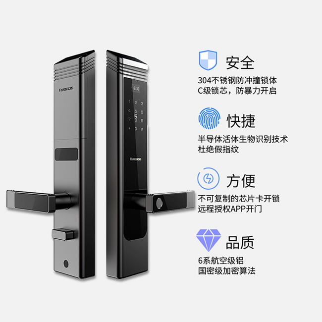 長虹智能鎖 B6家用防盜門鎖智能鎖密碼鎖