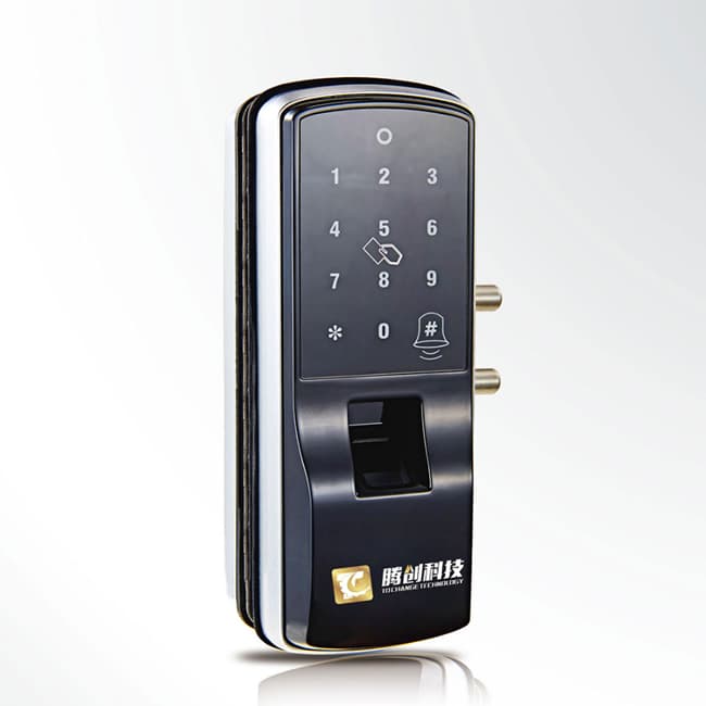 騰創(chuàng)智能鎖 鋅合金玻璃門指紋鎖 辦公智能密碼鎖