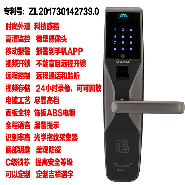 愛居屋智能鎖 F801C鋅合金指紋刷卡密碼鎖