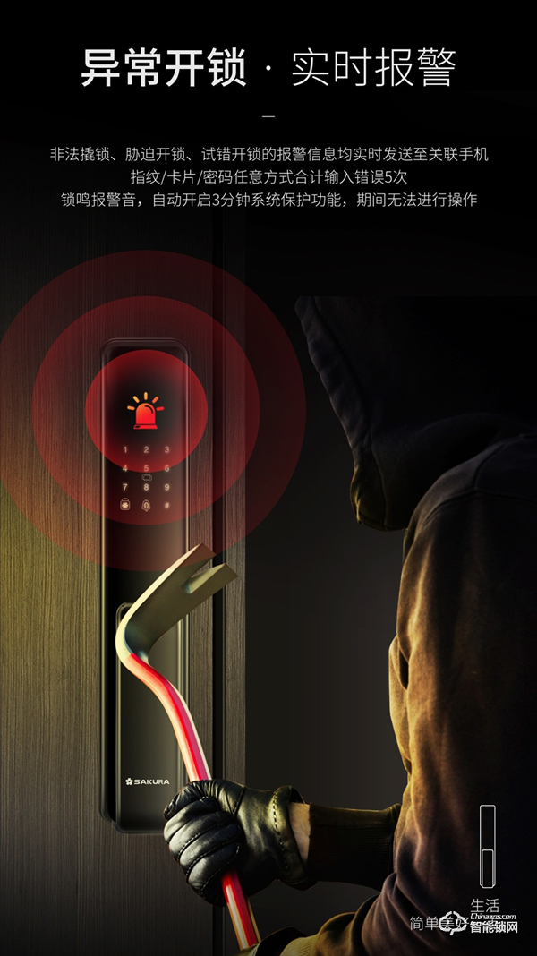 【隱藏式指紋·一觸推拉】櫻花F11全自動推拉智能鎖 新品上市 【隱藏式指紋·一觸推拉】櫻花F11全自動推拉智能鎖 新品上市