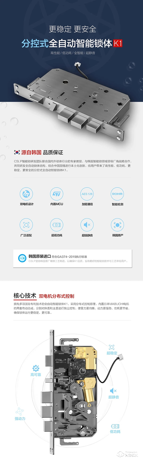 CSLP分控式全自動智能鎖體K1丨為智能全自動而來