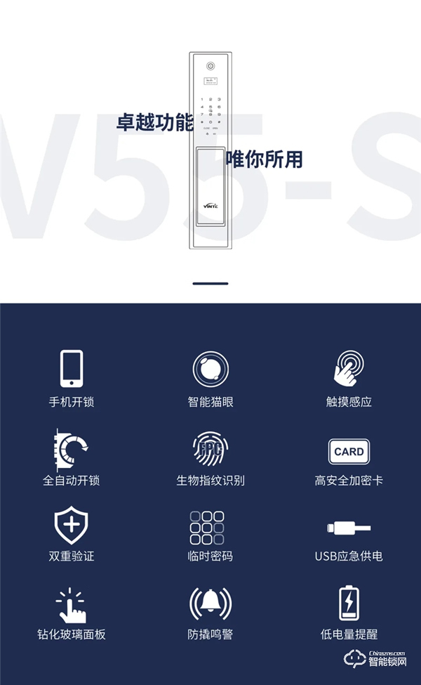 全新升級(jí) | 因特V55-S全自動(dòng)智能貓眼鎖 全新升級(jí) | 因特V55-S全自動(dòng)智能貓眼鎖