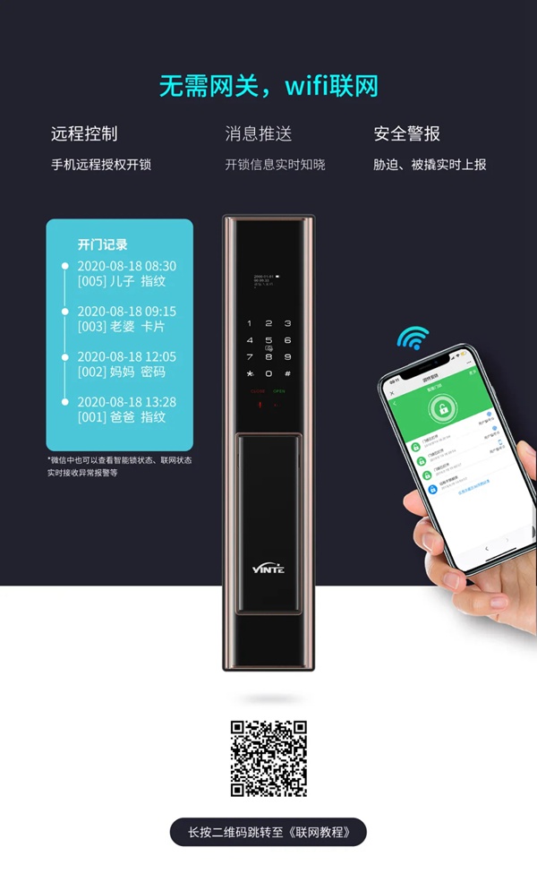 因特智能鎖新品成團上市，因特唯5獨尊