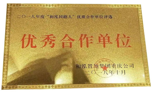 亞太天能智能鎖榮獲和泓置地集團“優秀合作單位”稱號