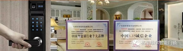 格里維爾智能門鎖榮獲“智能鎖經(jīng)銷商十大口碑品牌”稱號