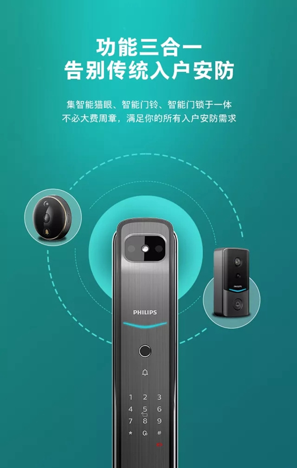 飛利浦智能鎖|DDL709視頻鎖，定義全自動(dòng)可視生活
