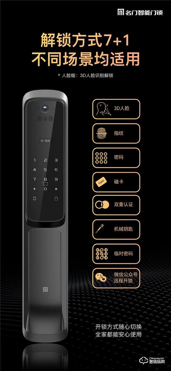 新品上市｜名門K10全自動智能鎖穩，主動可視快，無感刷臉