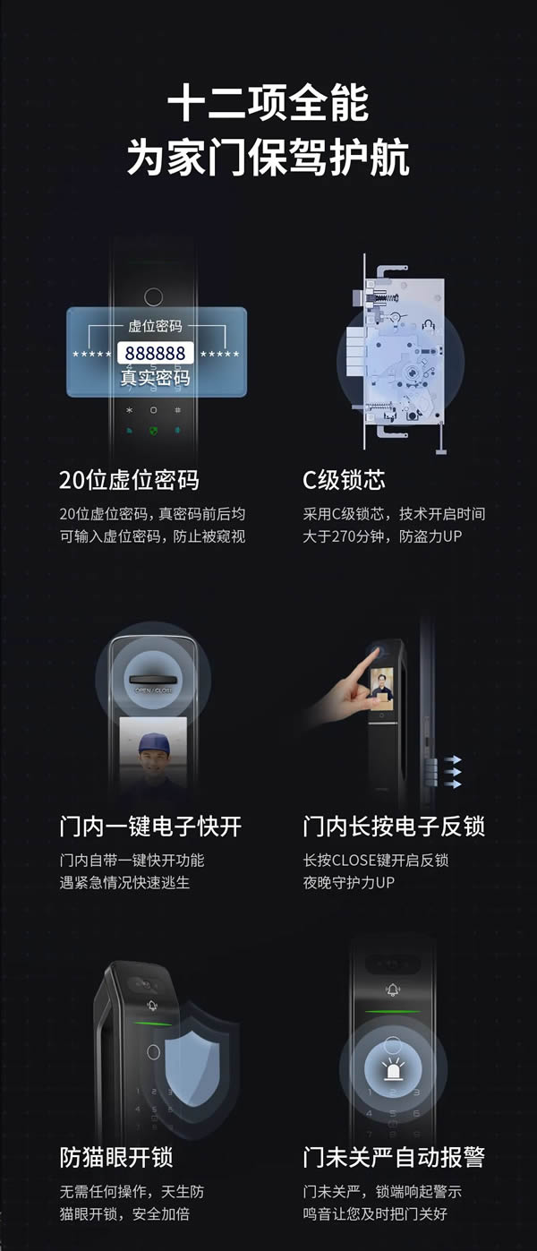明星同款力薦丨亞太天能智屏貓眼全自動智能鎖A6p 明星同款力薦丨亞太天能智屏貓眼全自動智能鎖A6p