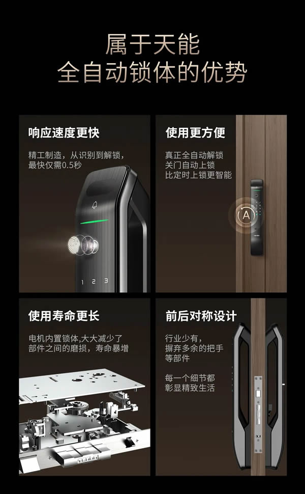 亞太天能 | 全功能匯聚一身的高配全自動智能鎖A6s
