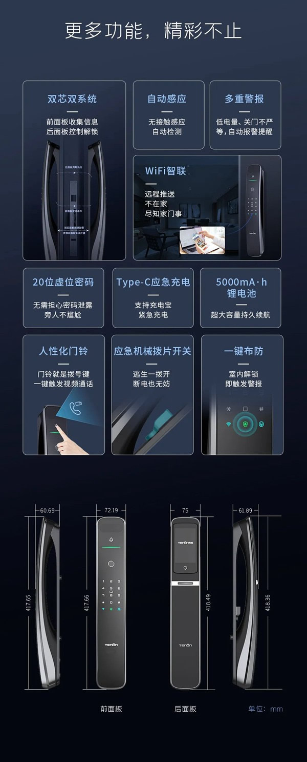 亞太天能首款集3D人臉 x 智屏 x 智能貓眼于一身的全自動智能鎖 亞太天能首款集3D人臉 x 智屏 x 智能貓眼于一身的全自動智能鎖